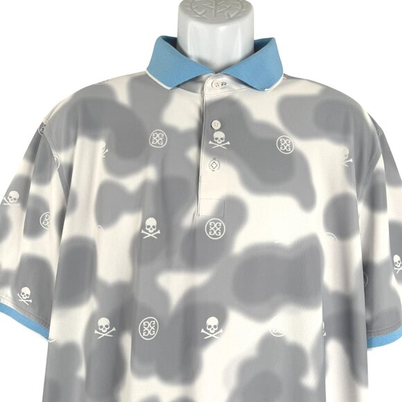 G/Fore Golf Polo Shirt 2XL Blur Icon Camo Tech Pique Skull Short Sleeve TP-3567 - Picture 3 of 11